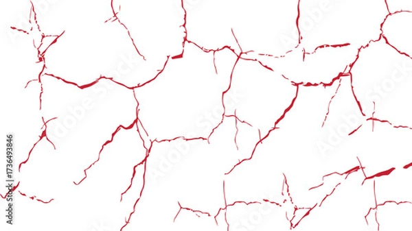 Fototapeta Cracked Texture: Cracked white wall texture. Surface cracks and fissures in ground. crack concrete white wall. Cracked soil texture transparent. Surface cracks and fissures in ground.