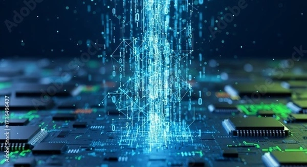 Obraz Futuristic Digital Data Stream