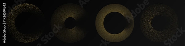 Fototapeta Abstract gold glowing halftone dotted background