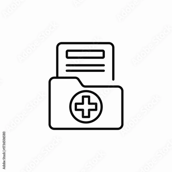 Fototapeta medical documents folder icon sign vector