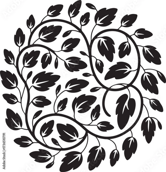 Fototapeta Circular Leafy Swirl