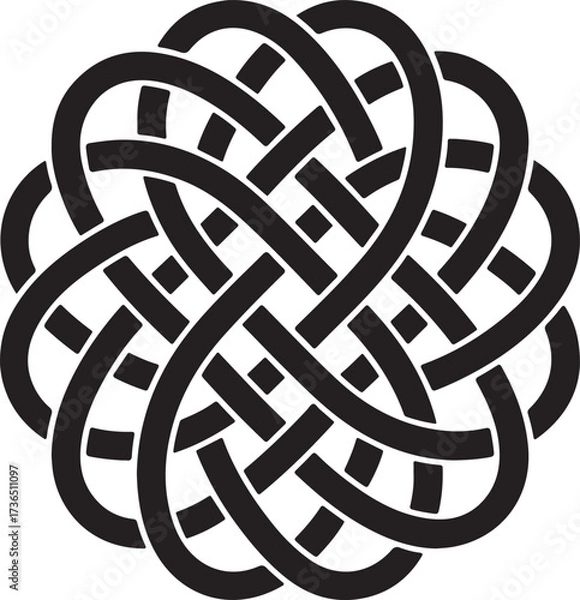 Fototapeta Intricate Celtic Knot in Black and White