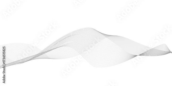 Fototapeta Abstract wavy lines on transparent background with grey smooth element swoosh speed wave modern stream background. You can used for banner, template, wallpaper, business wave curve lines background.	