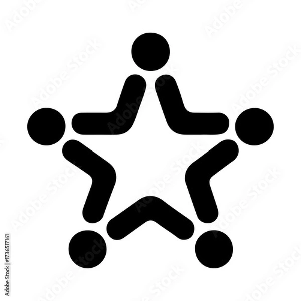 Fototapeta Star Silhouette Vector Illustration Isolated on White Background – Simple Geometric Shape Clip Art for Logo, Decoration, and Graphic Design