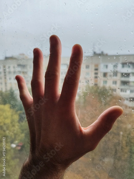 Obraz hand on the window
