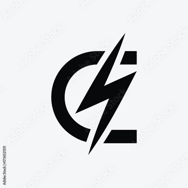 Fototapeta CS Thunder Bold Monogram Logo
