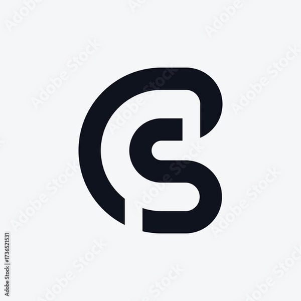 Fototapeta CS Initial Modern Logo