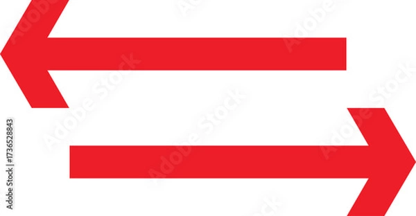 Fototapeta Red Arrow icons set. Cursor. Modern simple arrows. Arrow collection. Simple arrow, big set Vector illustration.
