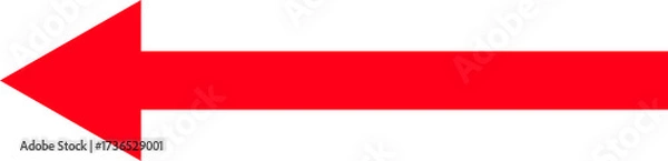 Fototapeta Left Red Arrow icon. Cursor. Modern simple arrows. Arrow icons set. Arrow collection. Simple arrow, big set Vector illustration.