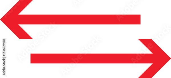 Fototapeta Red Arrow icons set. Cursor. Modern simple arrows. Arrow collection. Simple arrow, big set Vector illustration.