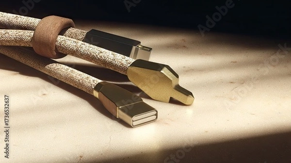 Fototapeta Stylish modern cables with woven texture