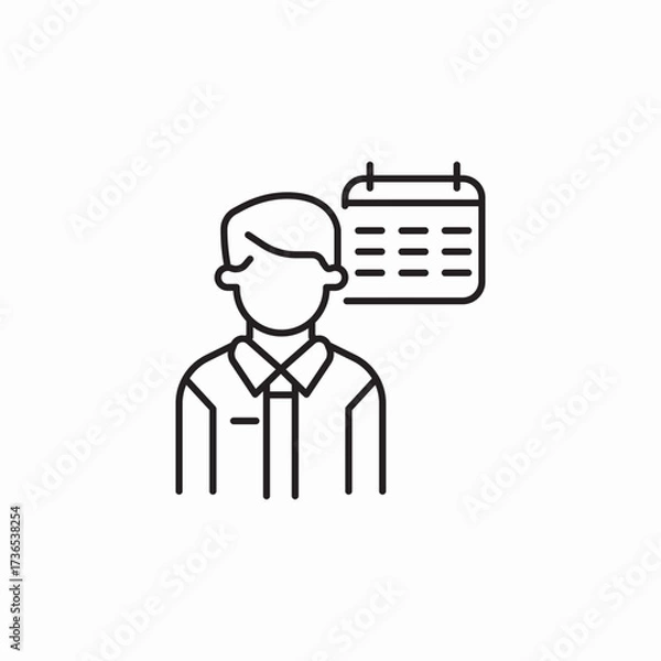 Fototapeta employee schedule icon sign vector