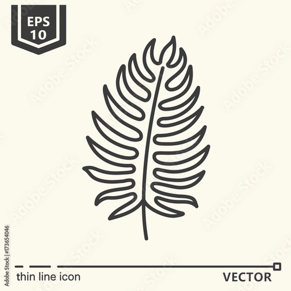 Obraz Thin line icon series - tropical leaf