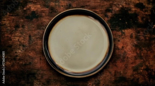 Fototapeta Empty plate on wooden table