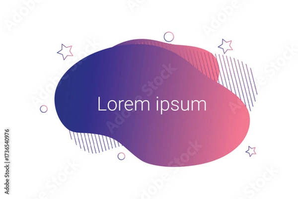 Fototapeta Abstract Gradient Blob Banner Vector PNG Transparent Memphis Background