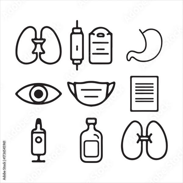 Obraz vector set of medical icons.
