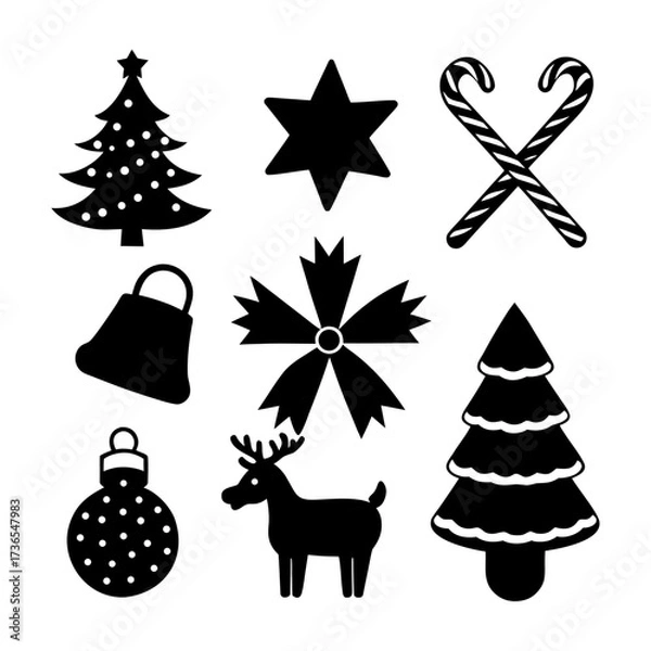 Fototapeta set of christmas vector elements