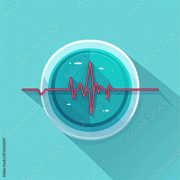 Fototapeta Pulse Visualization, Science Illustration, Digital Health Environment