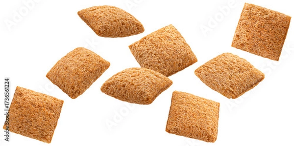 Obraz Sweet cereal pillows isolated on white background with clipping path, full depth of field