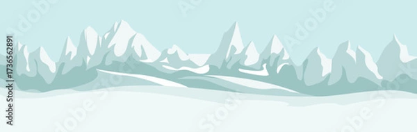 Fototapeta Winter landscape background with snow in mountain.