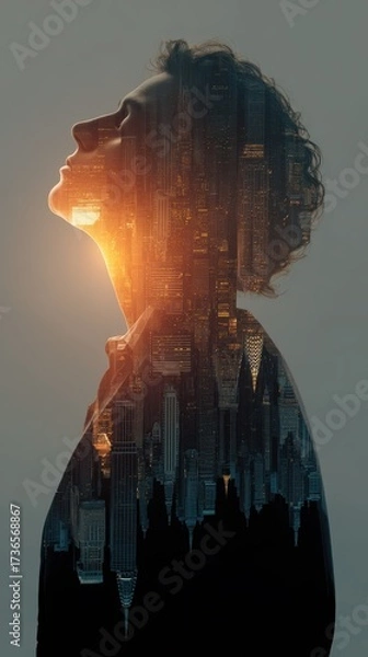 Fototapeta Employee Engagement and Satisfaction with Retention and Motivation in a Hyper-Realistic Urban Environment