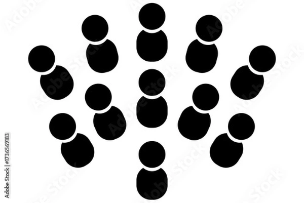 Fototapeta シンプルな人々・集団・チーム・リーダーのアイコンコレクション