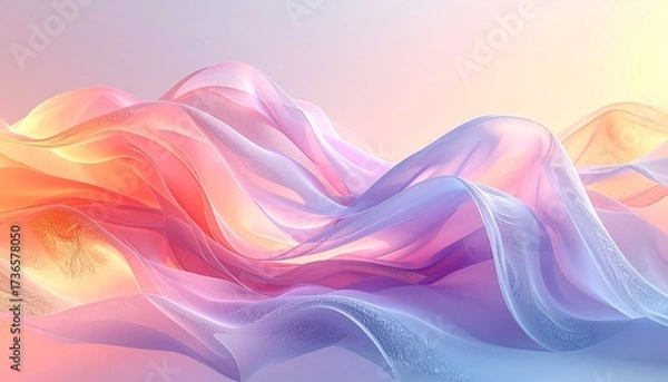 Fototapeta Abstract colorful waves flowing gently, conveying a sense of movement and artistic expression