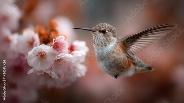 Fototapeta A hummingbird in flight