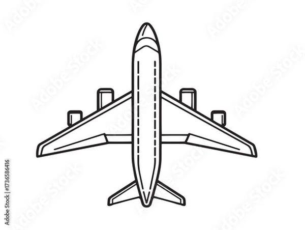 Fototapeta Contemporary airplane alternate icon for travel and aviation websites