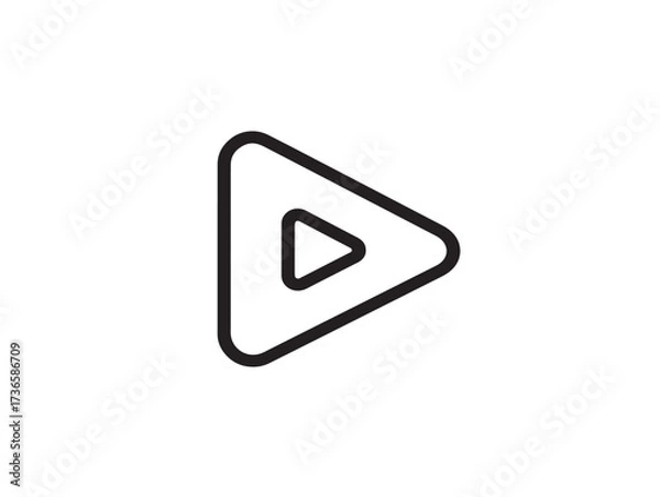 Obraz Classic play symbol vector for audio control and user interface