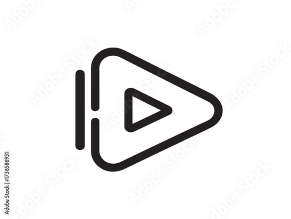 Obraz Modern media play icon for video content and music applications