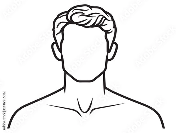 Obraz Modern user portrait vector for social media and contact lists