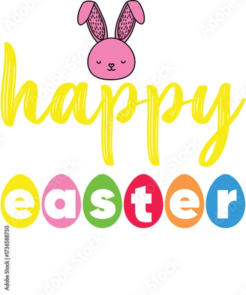 Obraz Happy Easter Day illustrations t-shirts