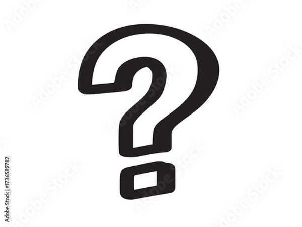 Obraz Minimalist Line Art Question Mark Icon for Web and Mobile Applications