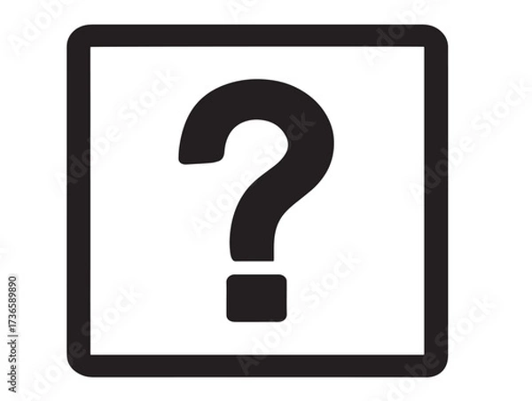 Obraz Modern Square Question Mark Symbol for FAQ and Help Section Graphics