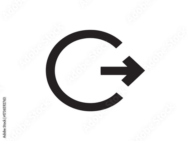 Obraz Circular Rotate Right Arrow Icon for Image and Media Editing Interfaces