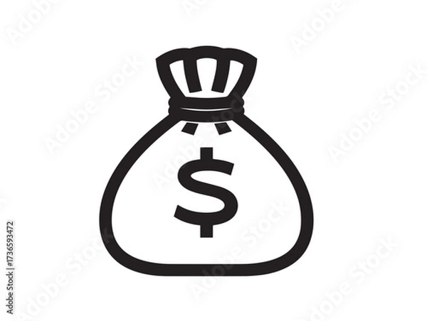 Obraz Elegant Money Bag Vector Illustration for Banking and Investment Projects