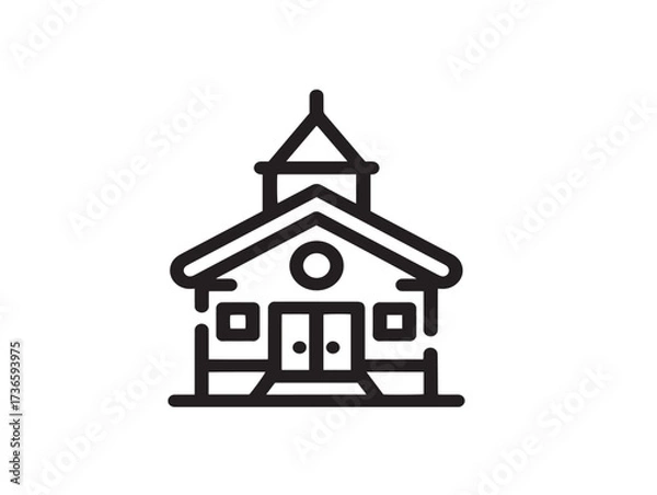 Obraz Modern School Building Illustration for Learning Management Systems