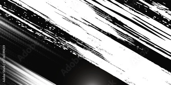 Fototapeta Black and white abstract grunge grid polka dot halftone background pattern. modern vector