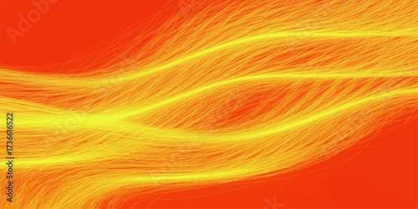 Fototapeta Abstract orange and yellow fire waves texture background design with bright motion color illustration