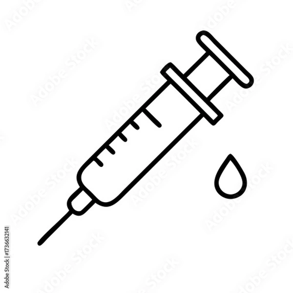 Fototapeta Syringe injection vector illustration for medical treatment vaccination and healthcare concept design element