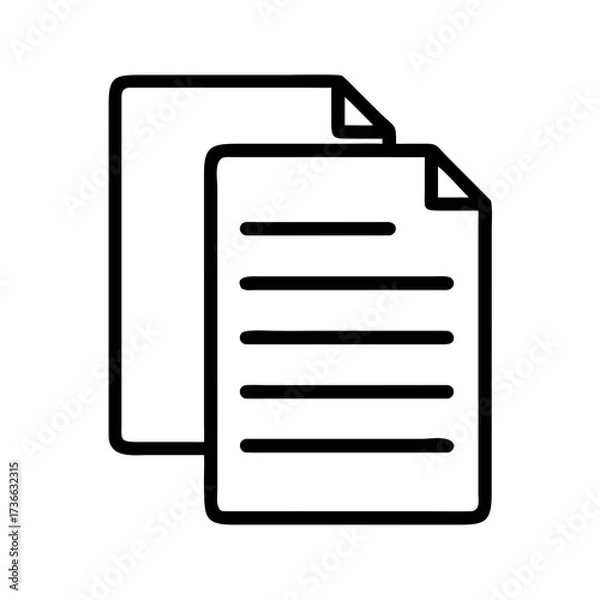 Fototapeta Document file paper icon vector illustration for business paperwork and office files management system use