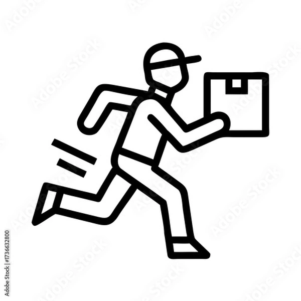 Fototapeta Fast express delivery service icon vector illustration for courier and shipping company logo design concept