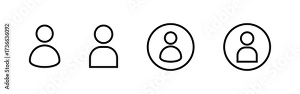 Fototapeta User profile icons in outline style, avatar symbols, minimalist people pictograms set, Vector illustration.