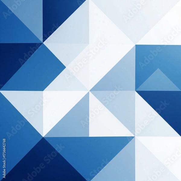 Fototapeta Abstract Blue Geometric Cubes Background – Modern Digital 3D Pattern