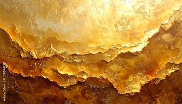 Obraz Abstract golden layers of light and shadow, textured art.