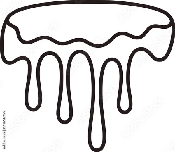Fototapeta Black and white line drawing of dripping frosting vector
