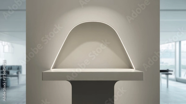 Obraz Modern architectural niche with soft spotlight illumination and minimalist design
