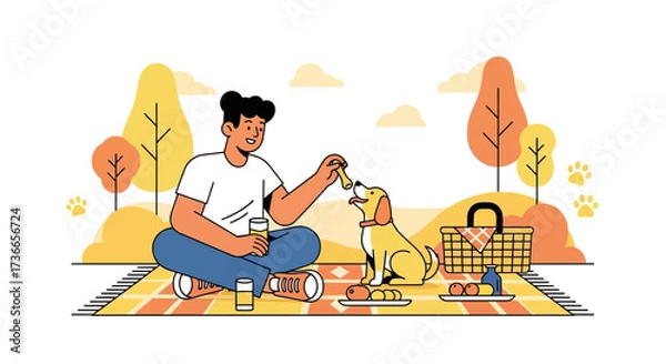 Obraz Enjoyable Day At Park With Dog Showing Fun, Happiness, And Joyful Moments Together