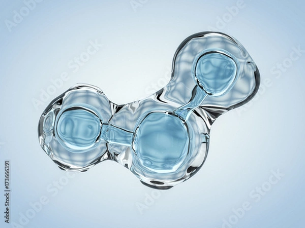 Obraz Molecule of Water. Structure. 3D rendering